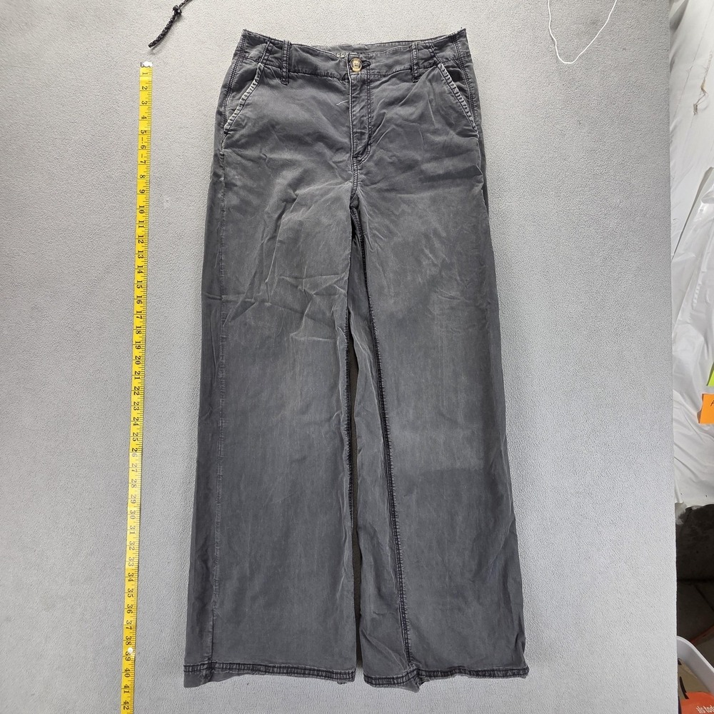 American Eagle Pants Womens 10 Gray Super Stretch Wide‎ Leg Chino Fits 29x29